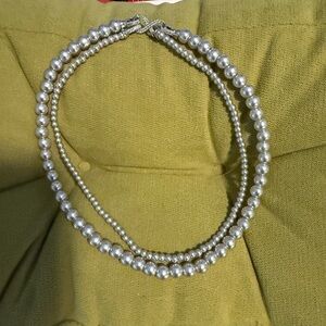 Elegant Silver Pearl Necklace